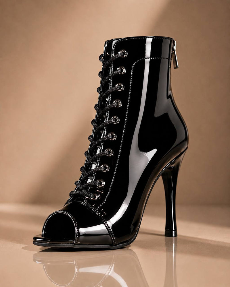 Black LATEX High Heels