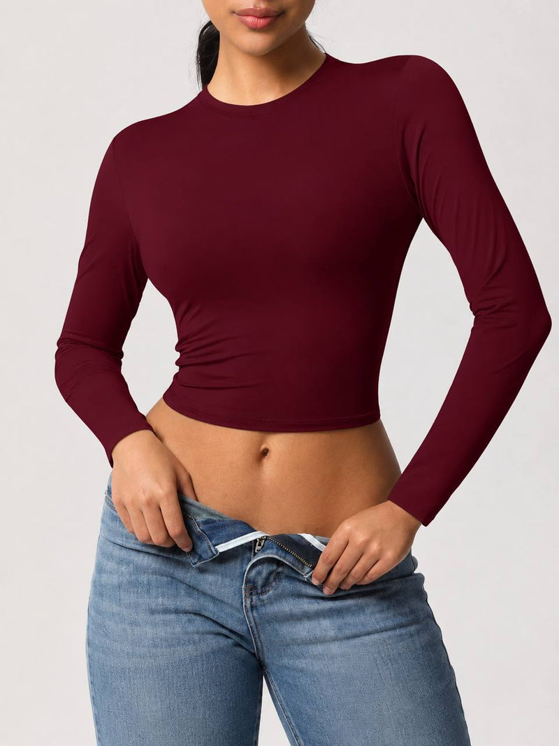Sculpt Long Sleeve Top Burgundy