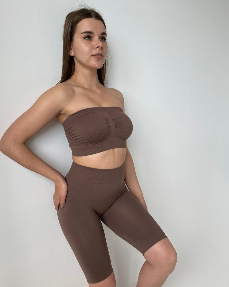 Seamless Bandeau Top Mocha