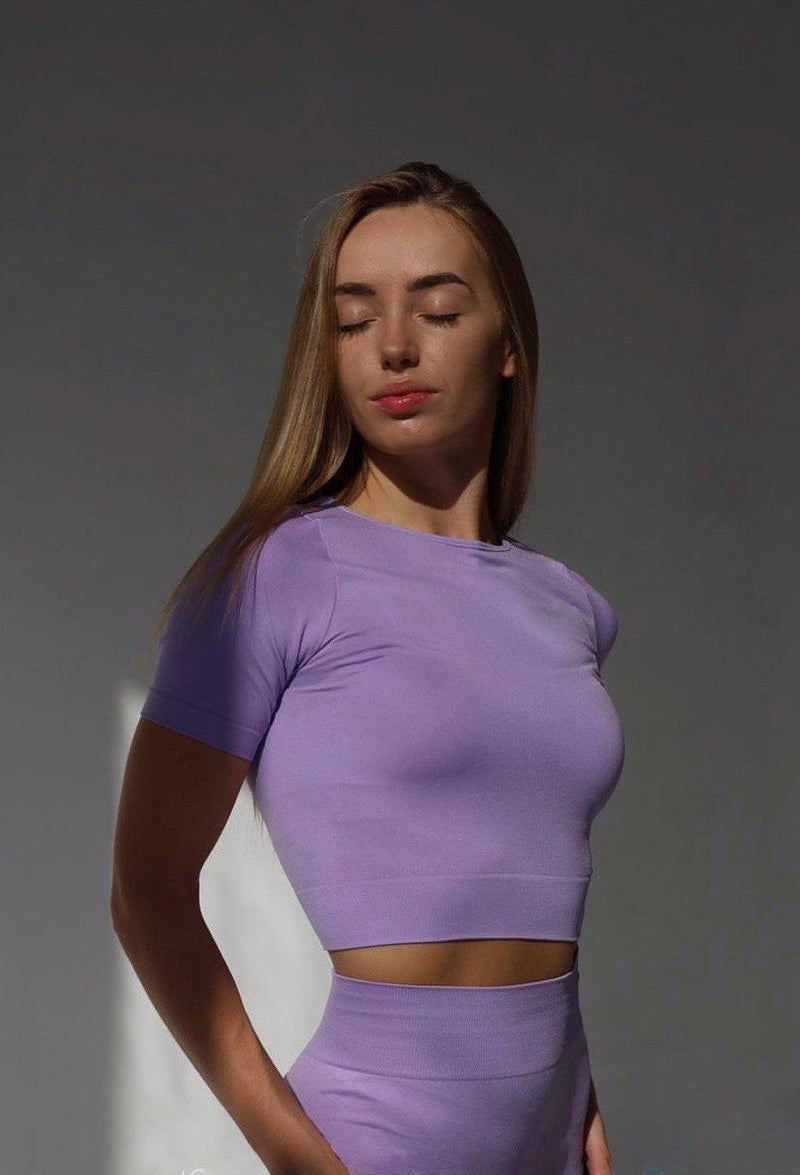 Seamless Short Sleeve Crop Top Orchid