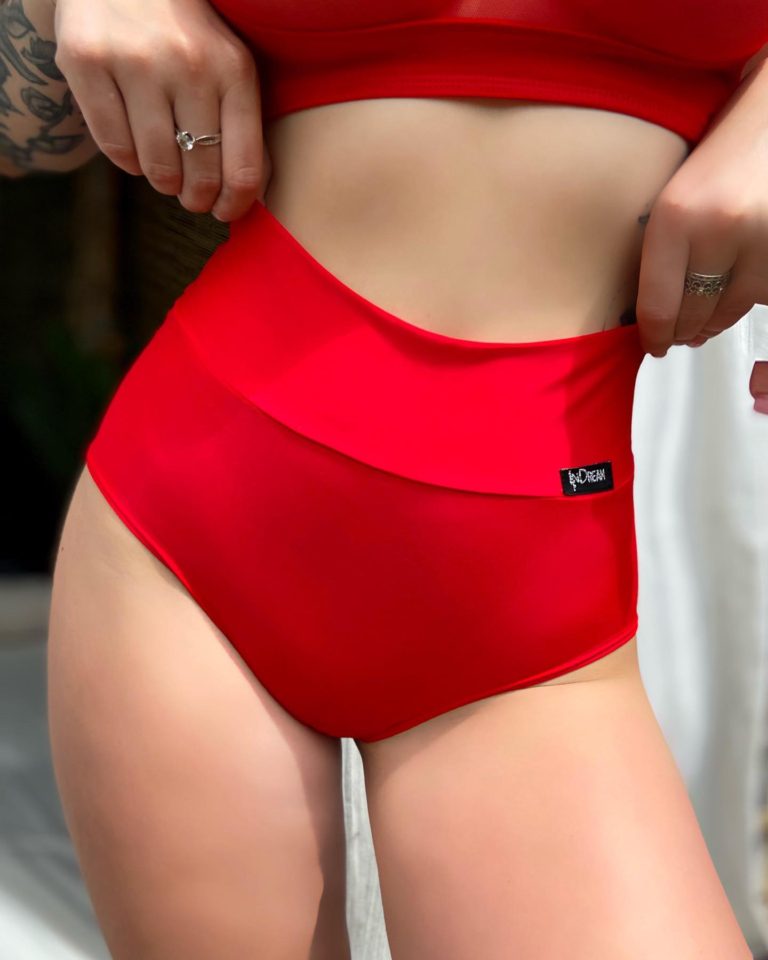 Red Double-slit Shorts