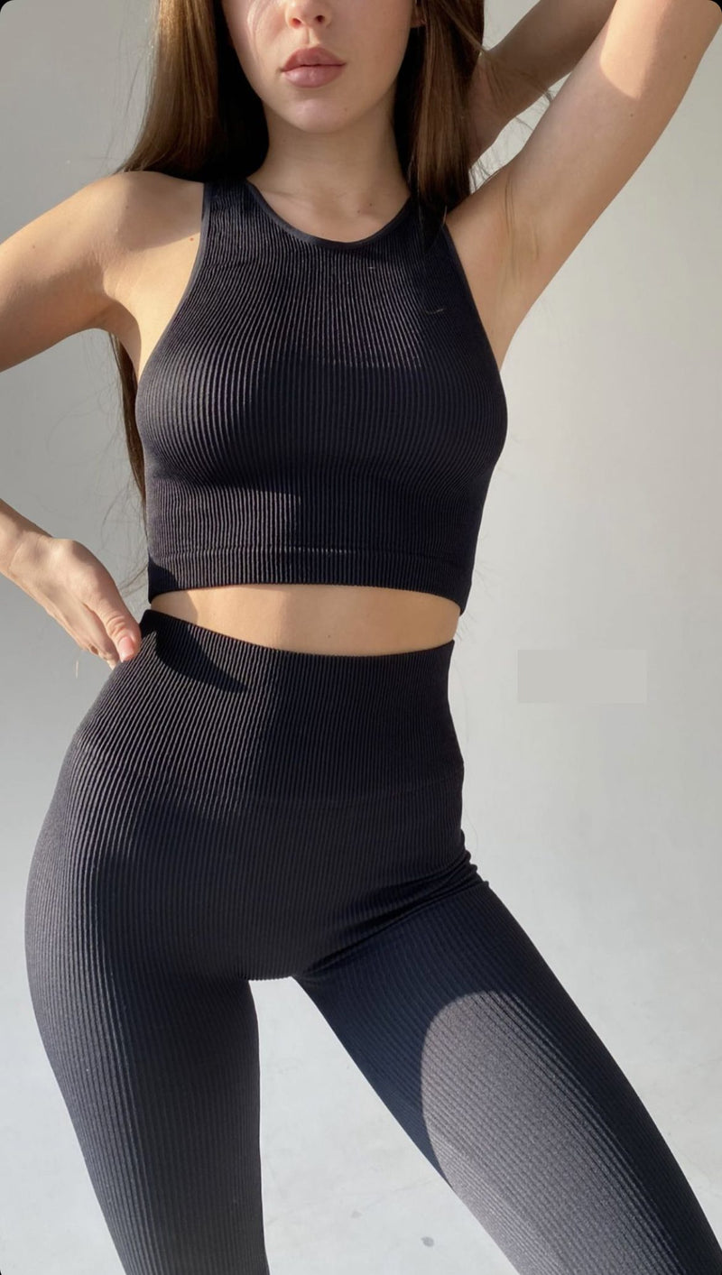 Ribbed tank top Black