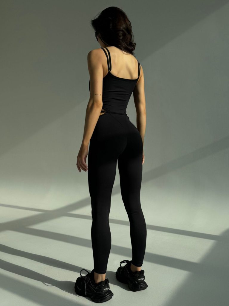 Shoulder Strap Jumpsuit Black