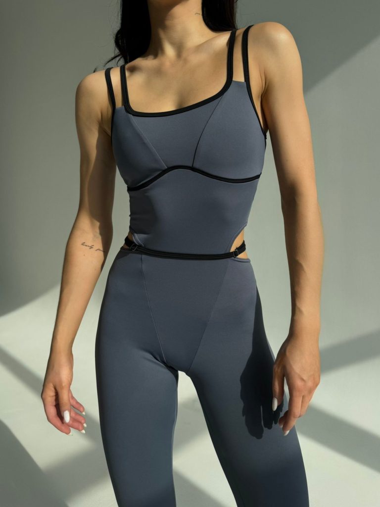 Shoulder Strap Jumpsuit Grey